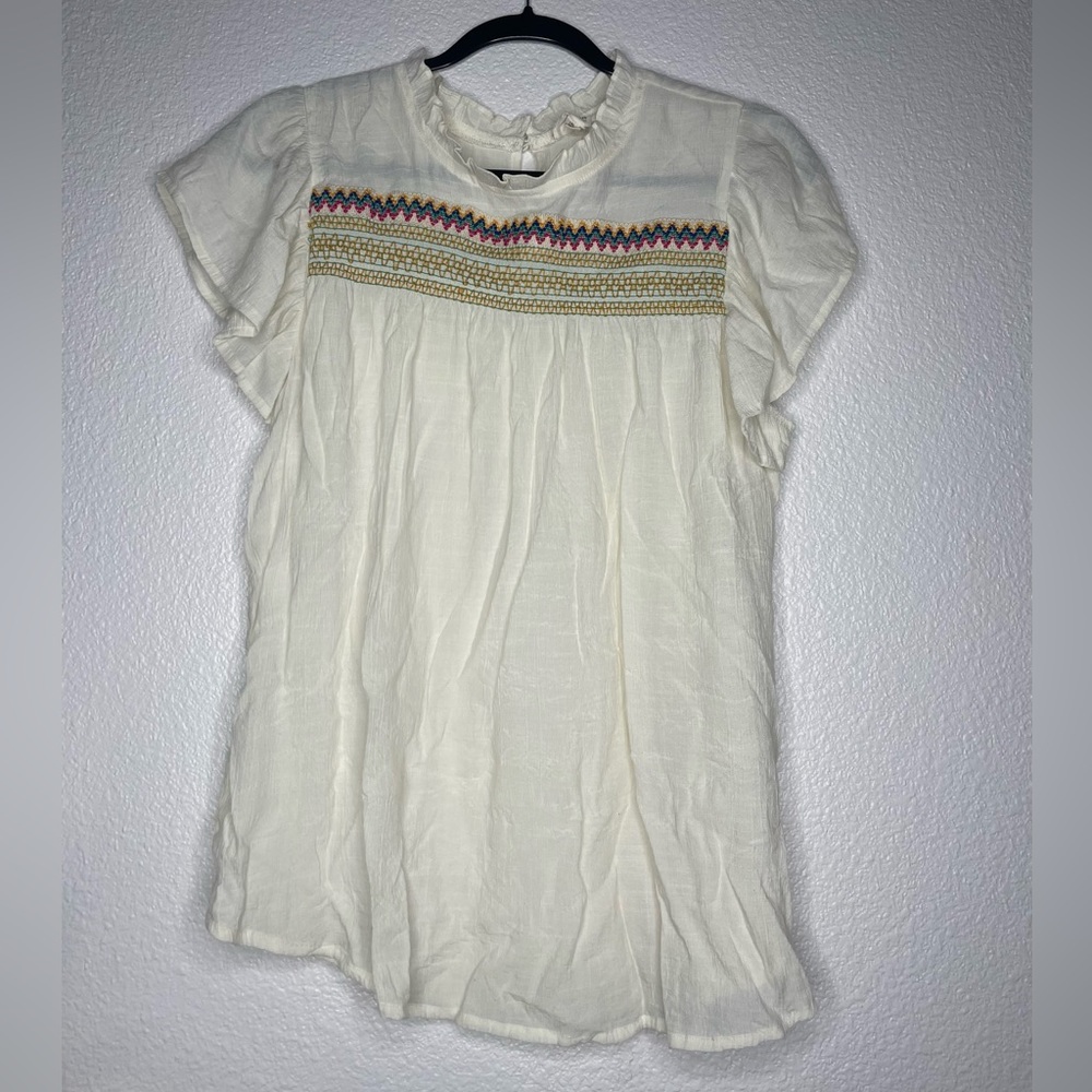Cream boho blouse